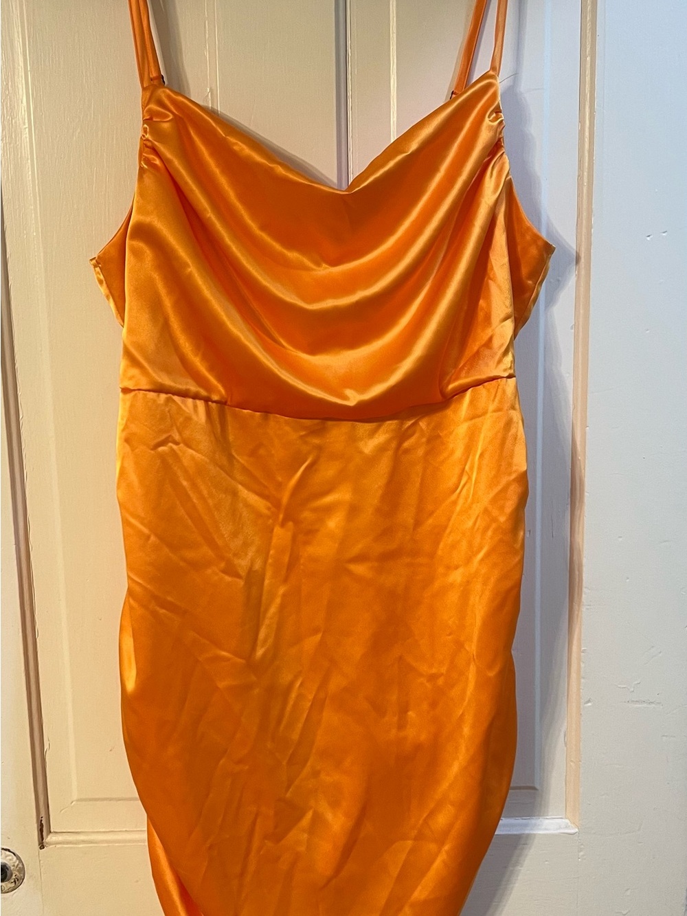 wild fable Satin Cowl Dress in Bright Orange